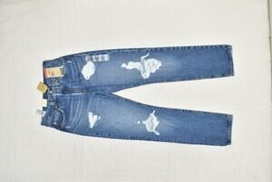 Levis 501 Jeans Womens 25x30 Blue Distressed Denim Straight Leg Button Fly Pants